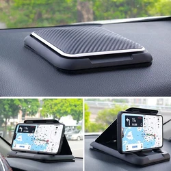 Universal Car Dashboard Carbon Fiber Phone Holder Mobile Phone Clip Mount Smartphone Stand Anti Slip GPS Navigation Support