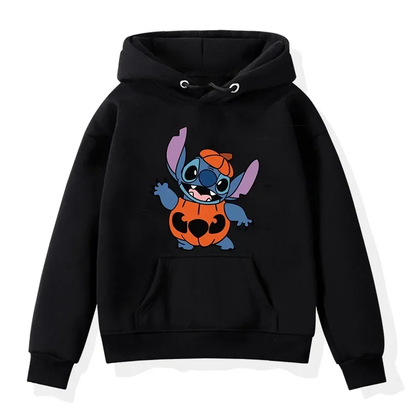 Lovely Pattern Halloween Male Sweatshirts Fashion Pocket Disney Stitch Cartoon Cozy Men Hoodies Autumn Winter Popular Pullover