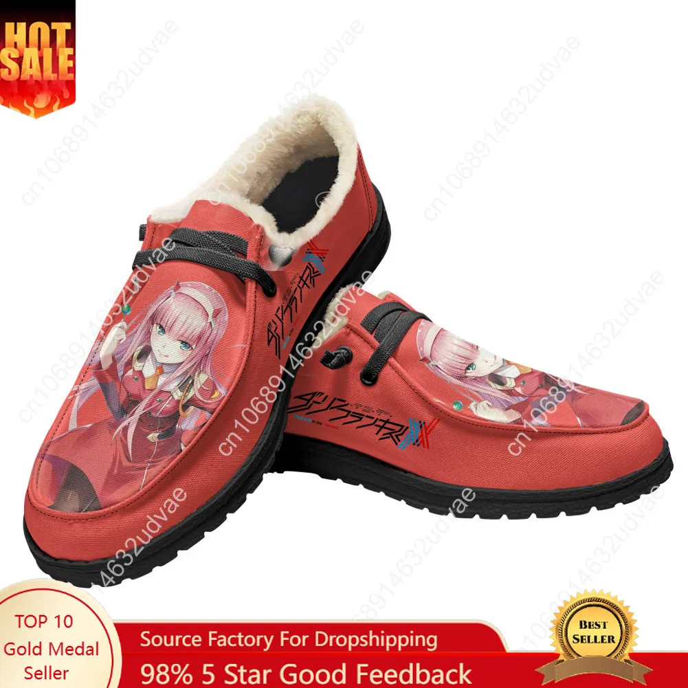 

DARLING in the FRANXX Casual Shoes Plush Flat Shoe Men Woman Breathable Casual Outdoor Lightweight Footwear Custom Made Shoe