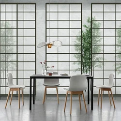 New Chinese Pattern Murals Lattice Door Bamboo Forest Japanese Style Yoga Tea Room Decoration Wallpaper Papel De Parede 3D Sala