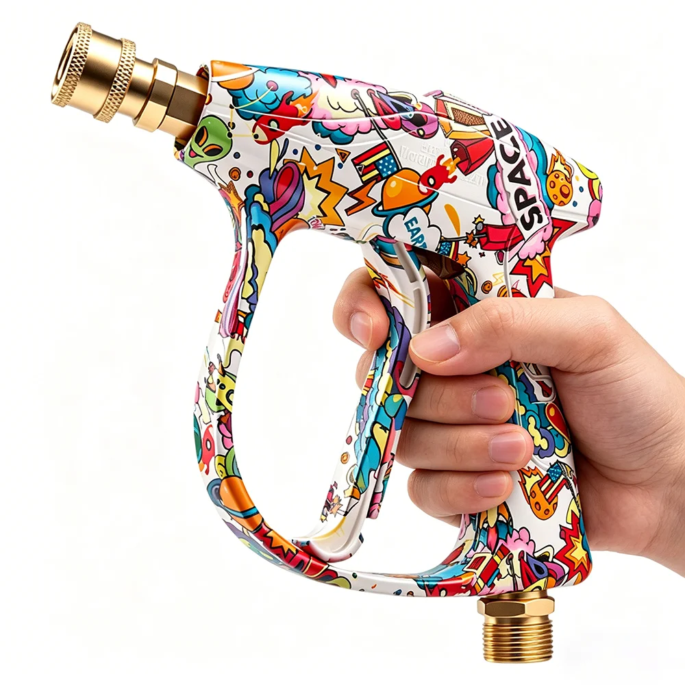 Stylish Painted Car Wash Gun 2026 New, Complete Nozzle Accessory Kit, Durable Practical Design for Household Outdoor Cleaning &