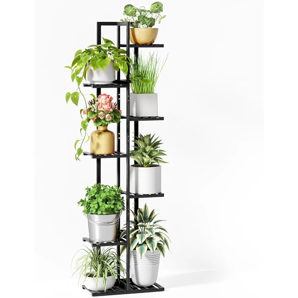 

ROSSNY Plant Stand Indoor, 7 Tier 8 Potted Bamboo Stands for Indoor Plants, Corner Stand, Tiered Plant Stands