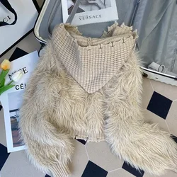 Imitation Mink Fur Coat Female Autumn and Winter New Style Small Small Fragrance Hooded Knit Cardigan Faux Fur Women Jacket