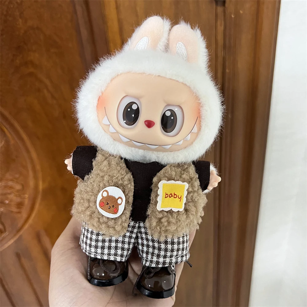 جديد صغير أفخم ل Labubu دمية الملابس مجموعة اكسسوارات 15-17 سنتيمتر دمية DIY بها بنفسك الملابس والاكسسوارات الهدايا
