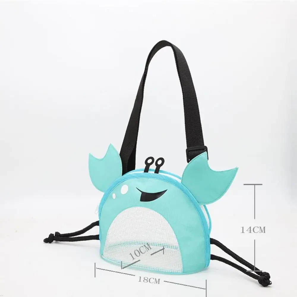 Beach Mesh Bag Cute Crab Shaped Shell Bags for Holding Beach Shell ,Toys Collecting Storage Bags for Kids Sand Tools Organizer