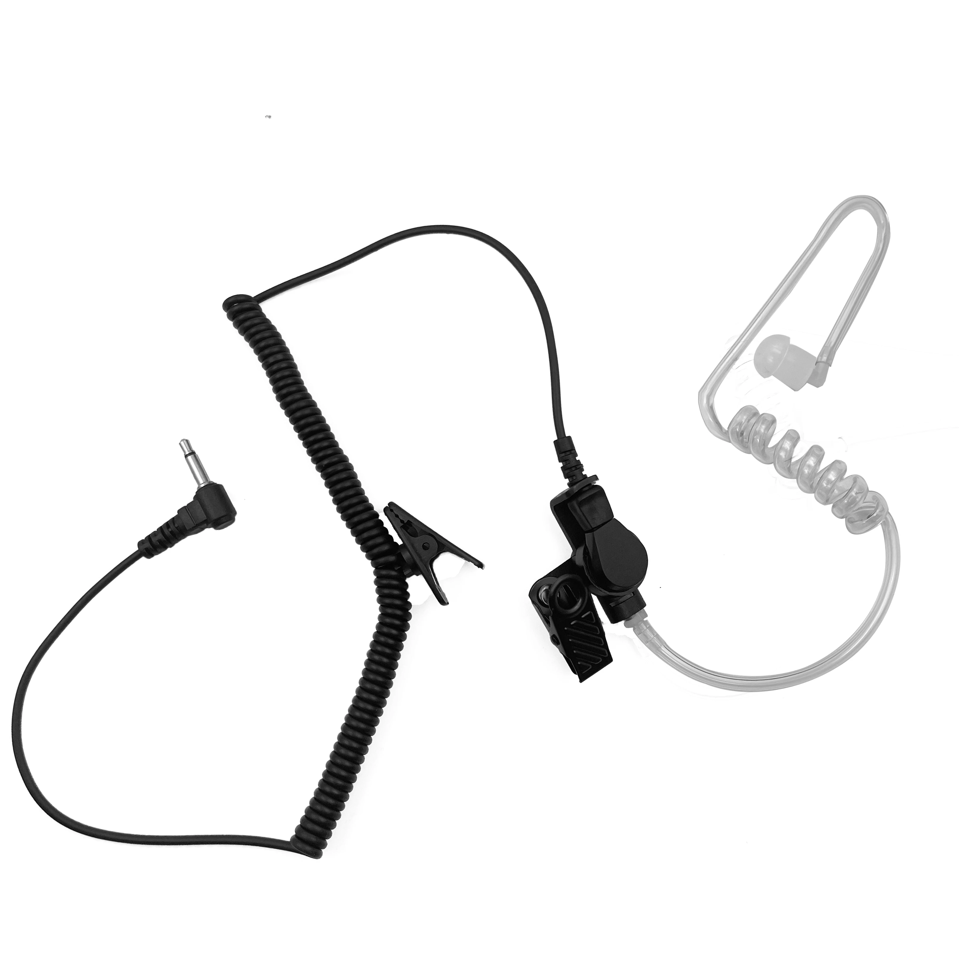 Covert Transparent Acoustic Tube Headset 3.5mm Surveillance Single-Wire Earpiece for Walkie Talkie Listen Only Speaker Mic