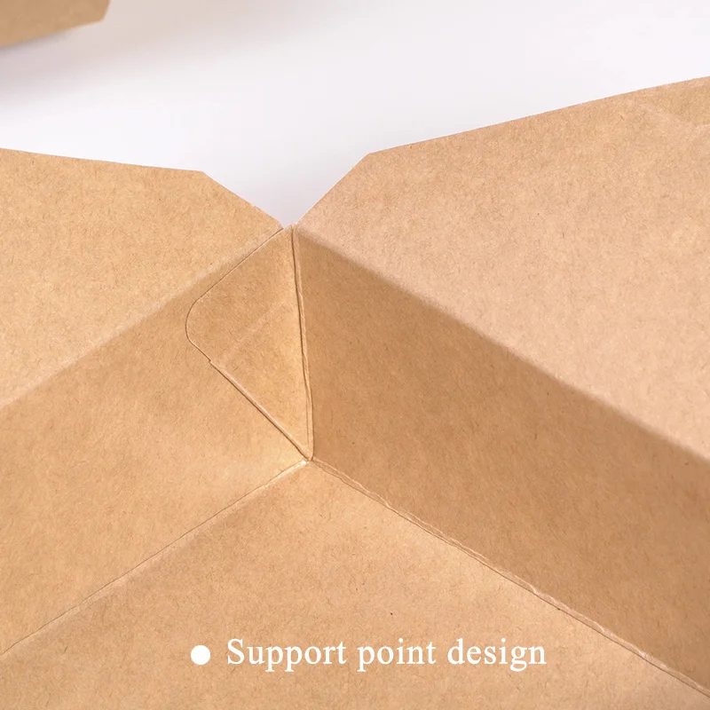 10/20PCS Disposable Fast Food Box Thickened Kraft Paper Folding Packaging Box Bento Cake Grilled Meat Salad Food Container