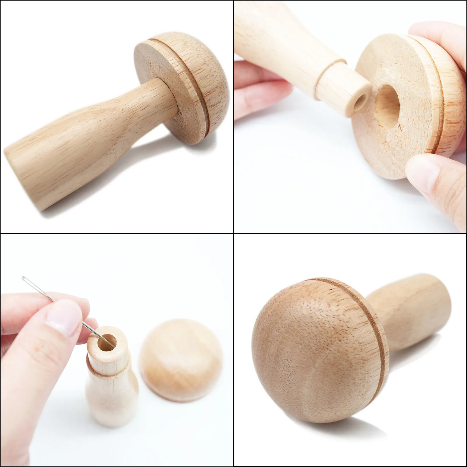 1PC DIY Wooden Darning Mushroom Patchwork Tool Mending Pants Clothes Socks Weaving Crafts Needle Holder Sewing Accessories