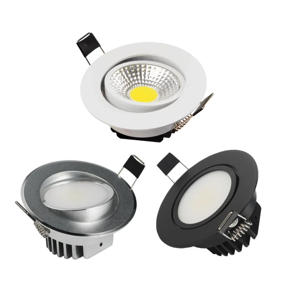 

Anti-glare Led Downlights Dimmable 220V110V 5W 7W 9W 12W 15W 18W Recessed Led Ceiling Light Aluminum COB CEIL LIGHT Spot lamp