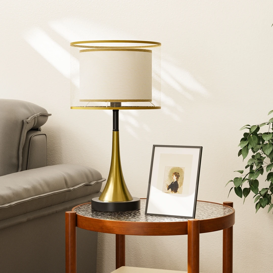 

Mid-century Nightstand Lamp Vintage Style 3 Color PC Shade Bedside Reading Light W Bulb Included