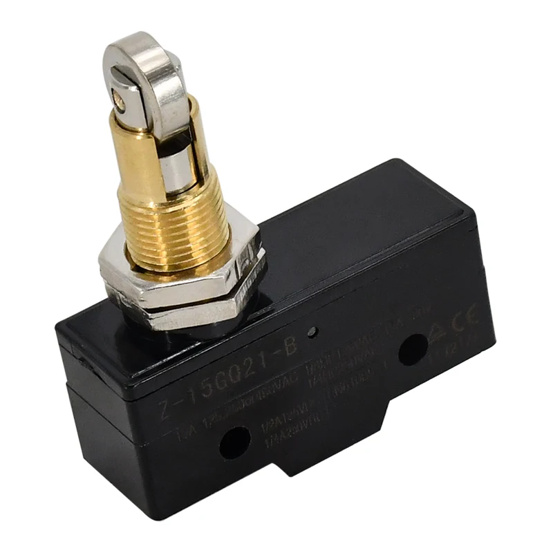 Panel Mount Roller Plunger Micro Limit Switch Z-15GQ21-B Z15GQ21B 1NO + 1NC Compatible with AC DC control circuits 15A