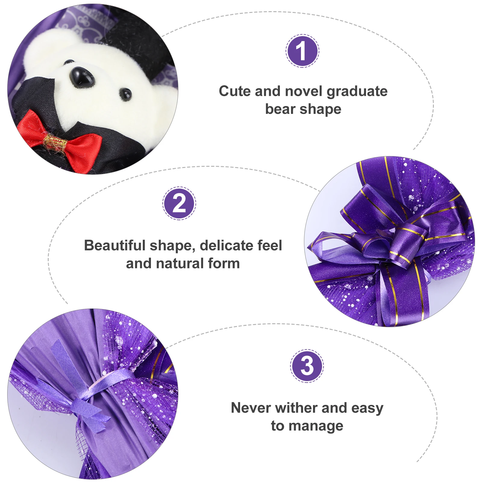 

Lovely Graduation Bear Bouquets Foam Cloth Plastic Car Home Office Kids Room Gifts Students Preschool Kindergarten Primary