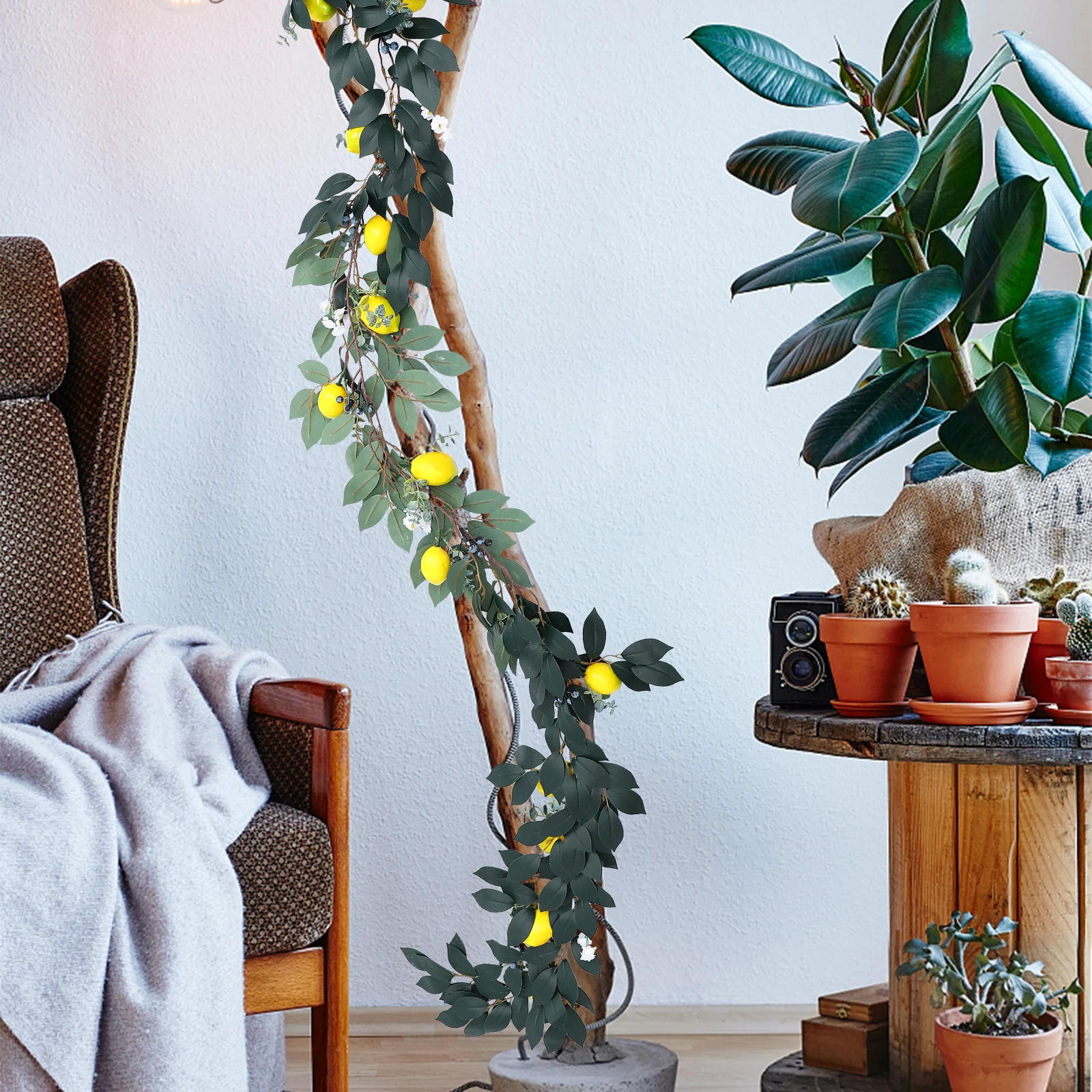 

Simulation Plant Rattan Artificial Hanging Eucalyptus Wall Adornment Silk Flower Home Decoration Party Yard Garden Holiday