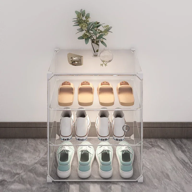 Fashion Transparent Box Shoe Cabinet Household Small Partition Layered Shoe Cabinet Simple Nordic Organizador DeHome Furniture