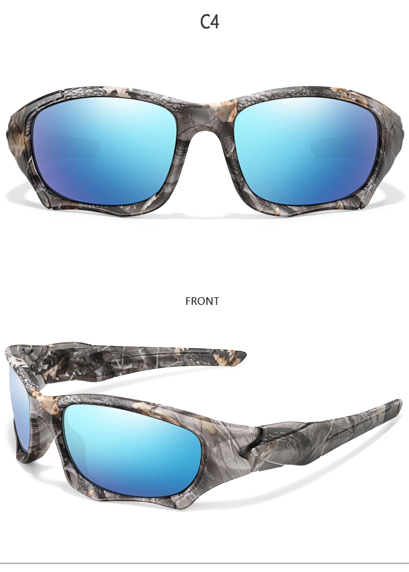 Klassische polarisierte Sonnenbrille für Männer und Frauen, Camouflage-Sonnenbrille mit UV-Schutz für Outdoor-Fahren, Radfahren, Wandern, Angeln – Detail 9