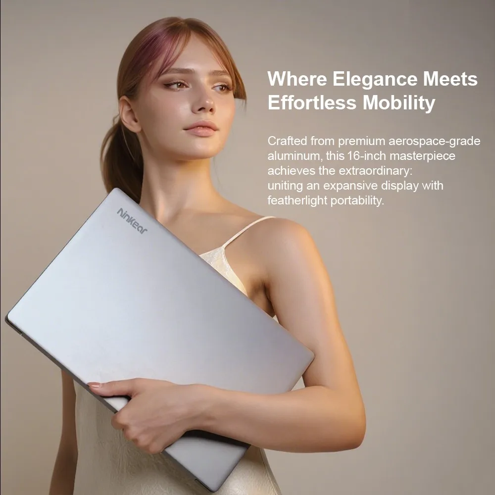 كمبيوتر محمول Ninkear A16 Pro، شاشة IPS 16 بوصة 2560*1600 120 هرتز، AMD Ryzen 7 8745HS 8 Cores Max 4.9 جيجا هرتز، 32 جيجا بايت DDR5 RAM 2 تيرابايت SSD، WiFi 6
