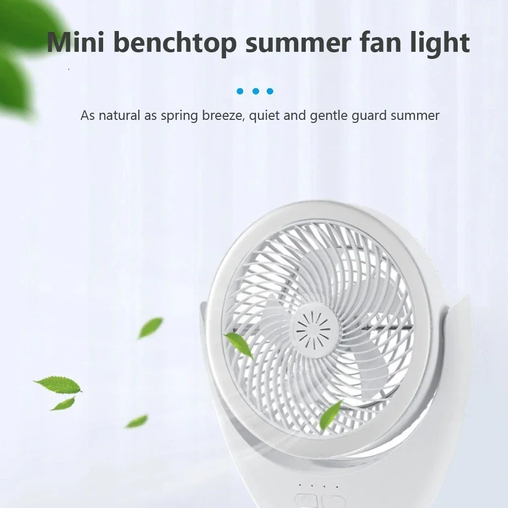 LED Fan 30W Table Lamp Camping Fan Rechargeable Desktop Portable Hanging Light 3-speed Night Fan Light For Home Outdoor Lamp