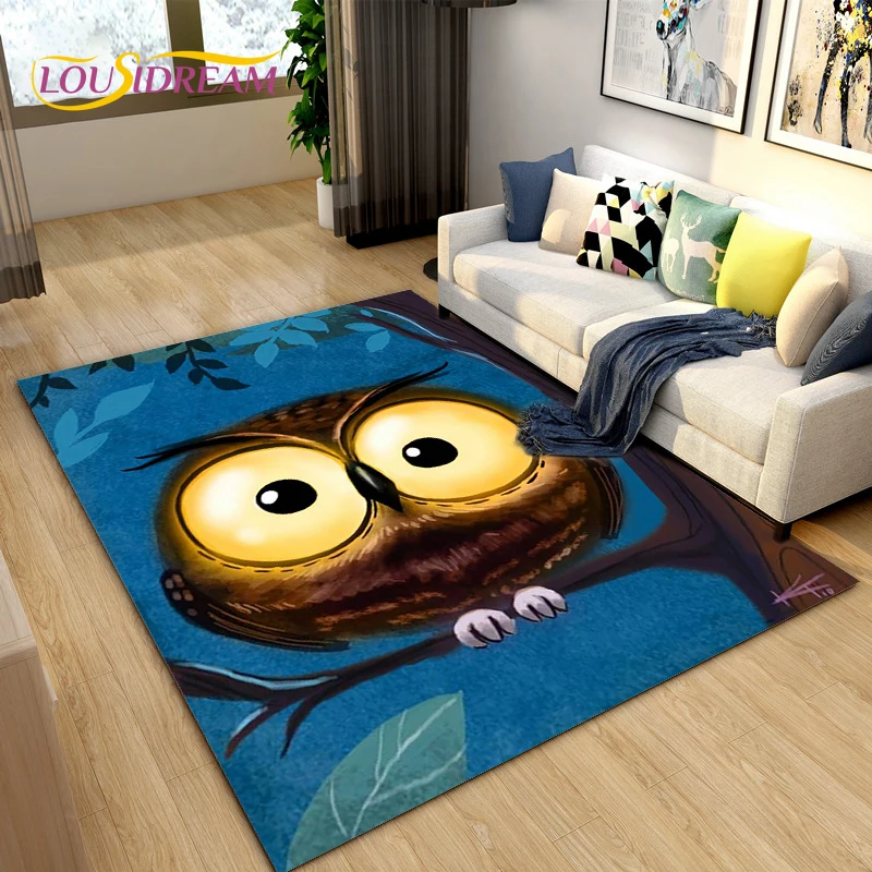 

3D Cartoon Cute Owl Area Rug,Carpet Rug for Living Room Children Bedroom Decoration,Kids Play Floor Mat,Bathroom Anti-slip Mats