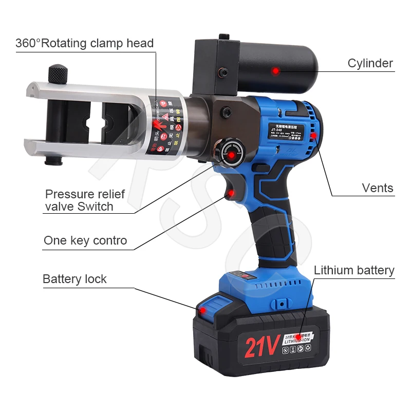 SL-240/SL-240 Rechargeable Hydraulic Pliers Electric Hydraulic Crimping Pliers Charging Cable Crimping Tool Range 16-300mm²