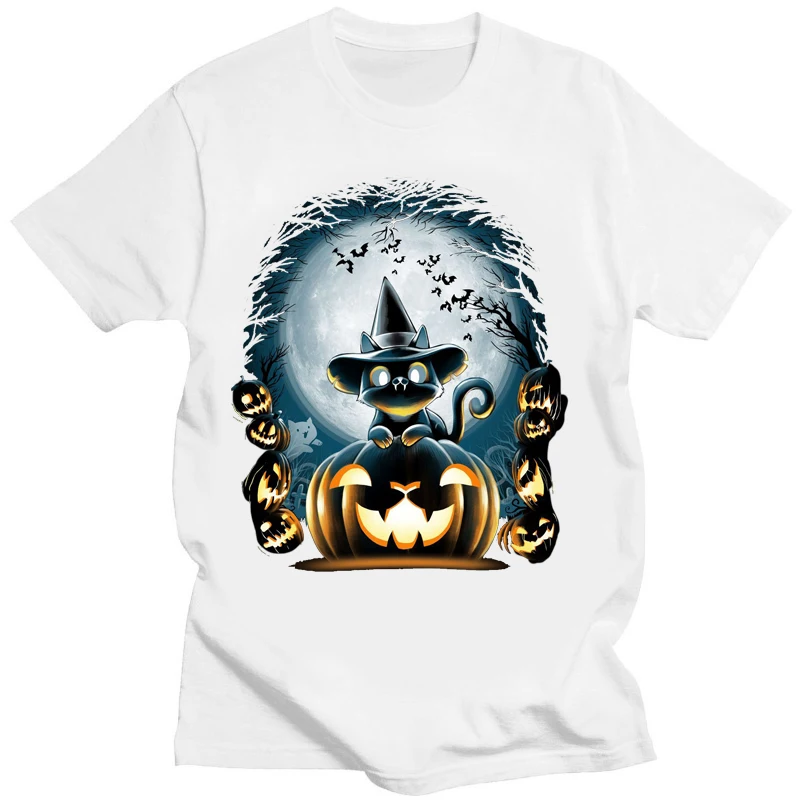 Halloween Skeleton Funny T Shirt Little Ghost Creative Gift T-shirts  Casual  Short Women Men Clothing Tees Tops Streetwear
