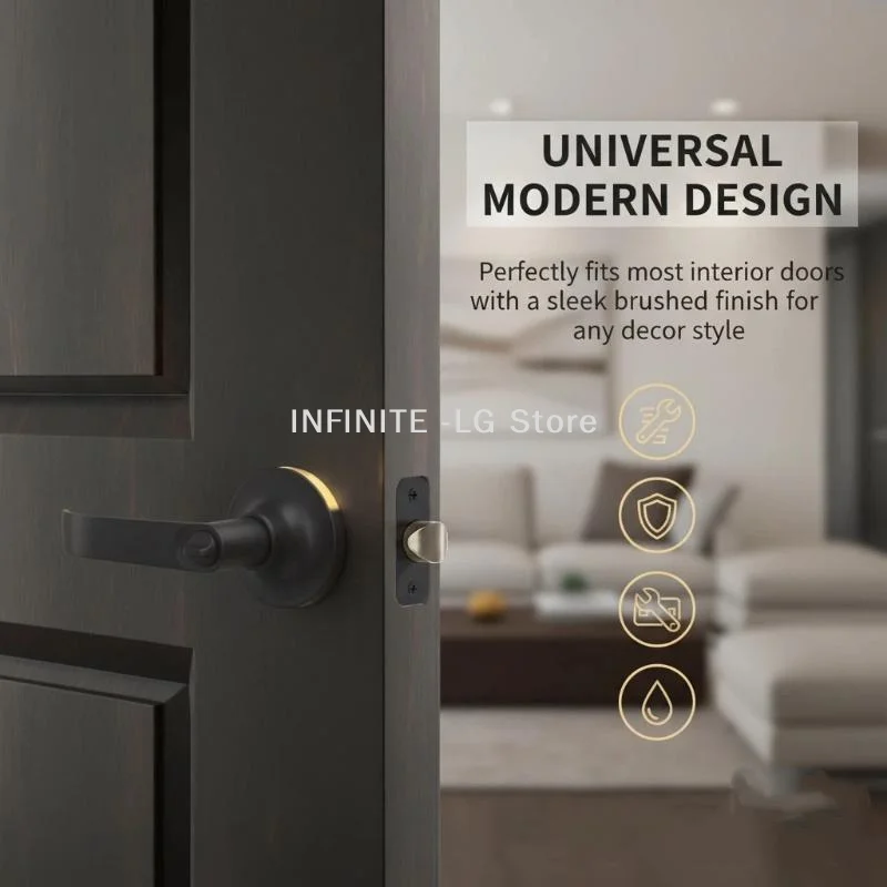 Door Handle Lock Round Entry Security Privacy Sliding Front Doors Entrance Keyed Locks For Bedroom Living Room Household