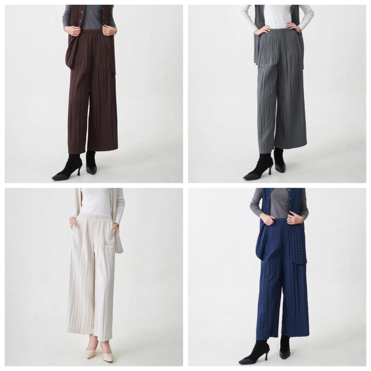 

Miyake Fold 2025 Winter New Warm Cotton Pants for Women, Thick, Loose, Fashionable, Casual, Versatile Fold Straight Pants