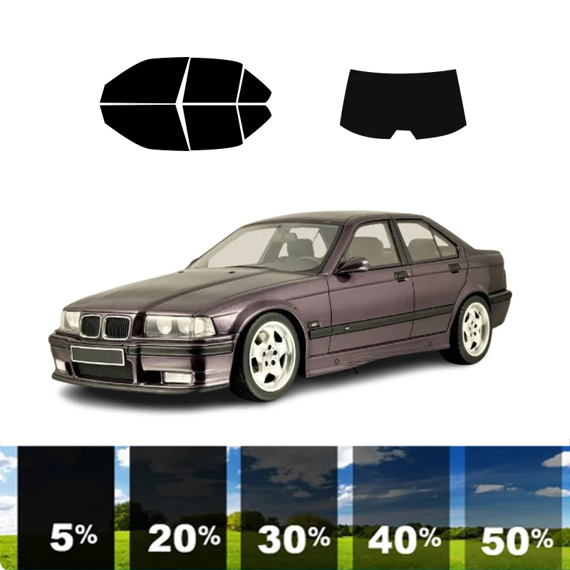 precut Removable Window Tint Film For Car 100% UVR 5%-35%VLT Heat Insulation Carbon ﻿For BMW 3 SERIES 4 DR SEDAN 1992-1998