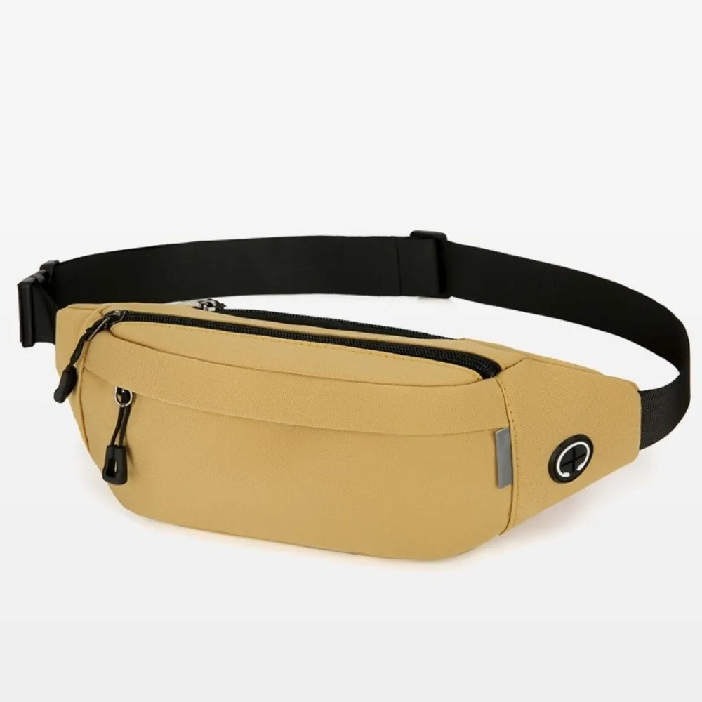 Waterproof Crossbody Chest Bag Oxford Cloth Lightweight Men Fanny Phone Pack Belt Pouch Bag with Headphone Jack view 2