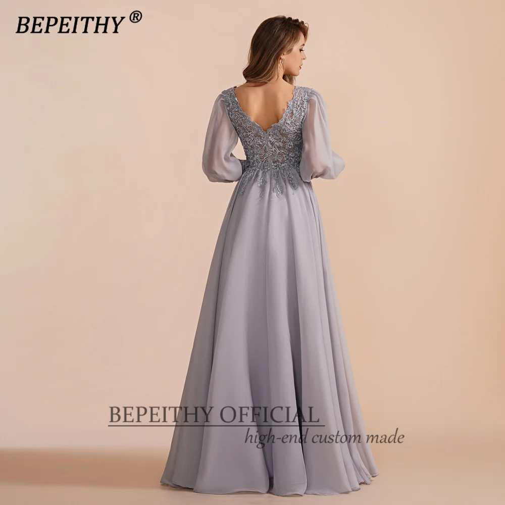 BEPEITHY Customized Vintage A Line Long Evening Formal Occasion Dresses Latern Sleeves Lace Elegant Party Gown For Women 2023