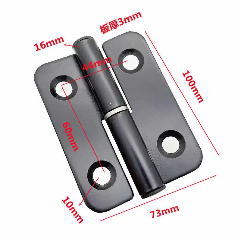 1 peça as dobradiças de carga da porta da caixa elétrica podem ser destacadas as dobradiças de ferro industriais são eletroforés pretas