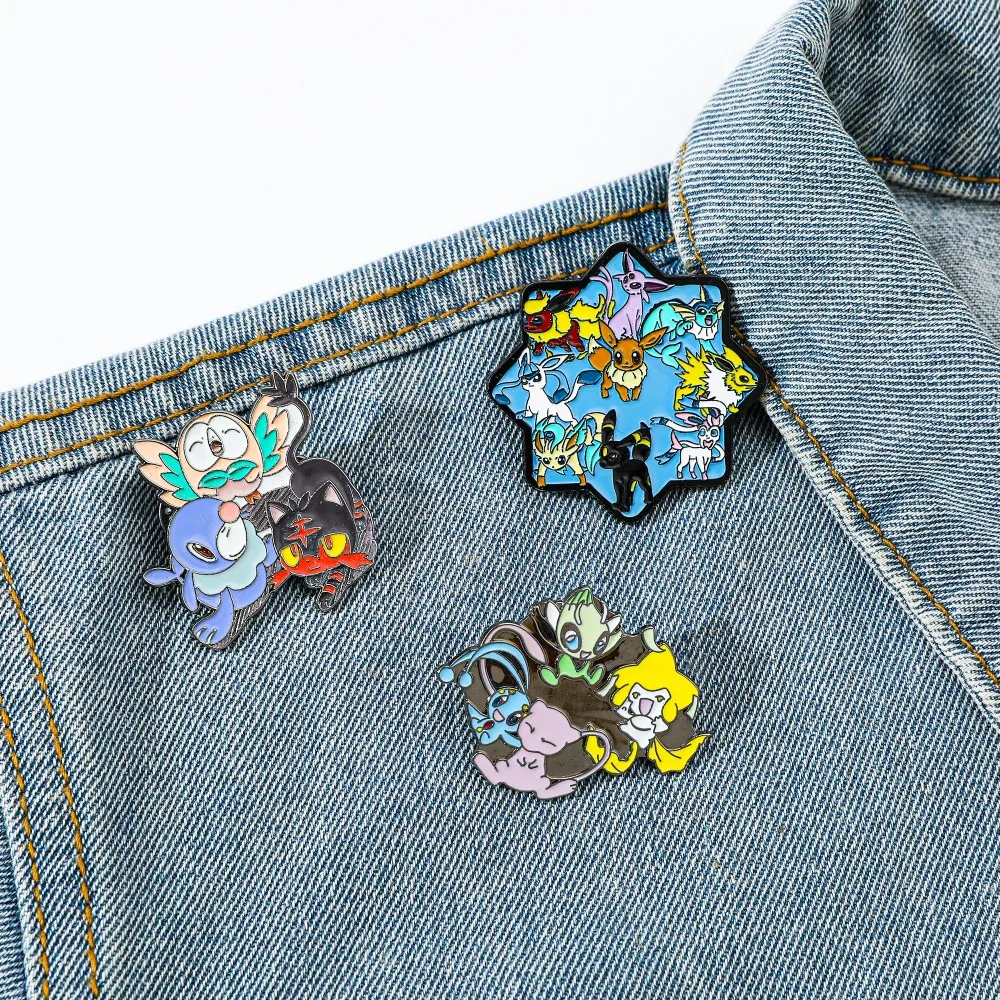 Eevee Evolutions Inspired Enamel Pins, Collectible Brooch Gift