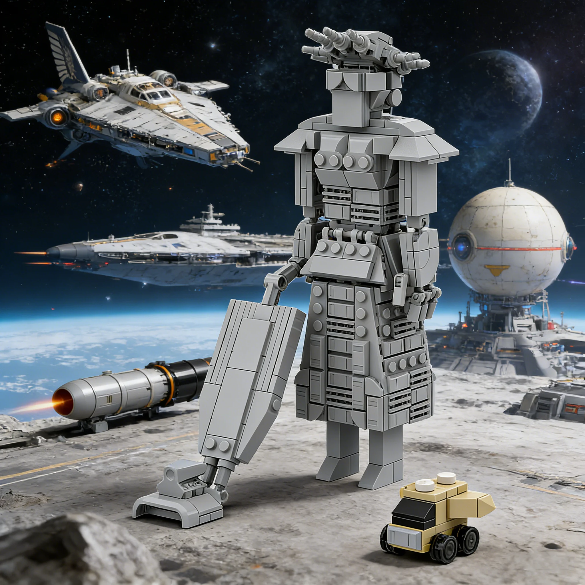 

MOC Science Fiction Movie Spaceballs Mega Maid Suitable for Adults and Kid DIY Bricks Set Building Blocks Toy Gift