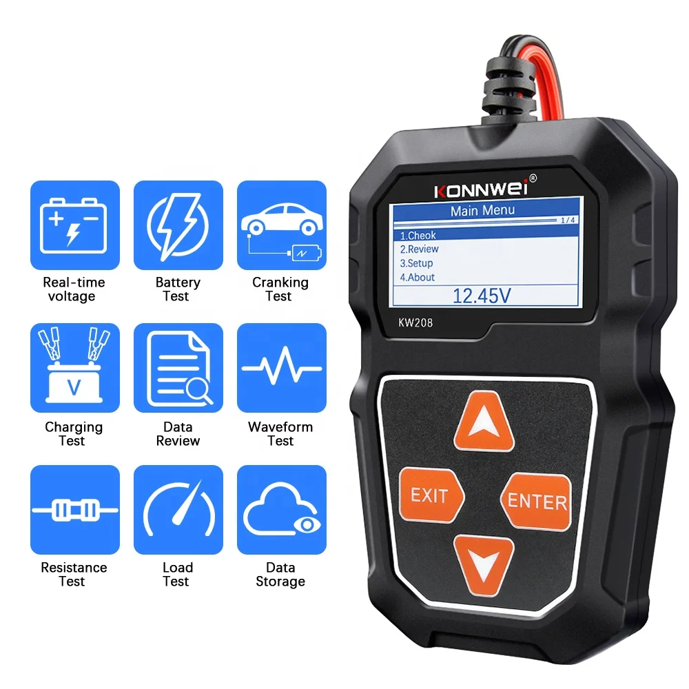 العناصر الجيدة KW208 أداة تشخيص جهاز اختبار البطارية OBD2
