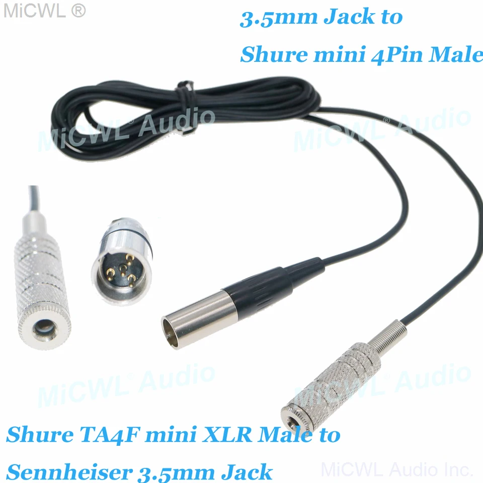 2mアダプターtu3f mini 3ピンakg ta4f4ピンshureからオスxlr小型標準