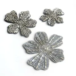 DIY Fashion flower Rhinestone beaded patches for Clothes  Sew on Sequins Applique decorative parches bordados para