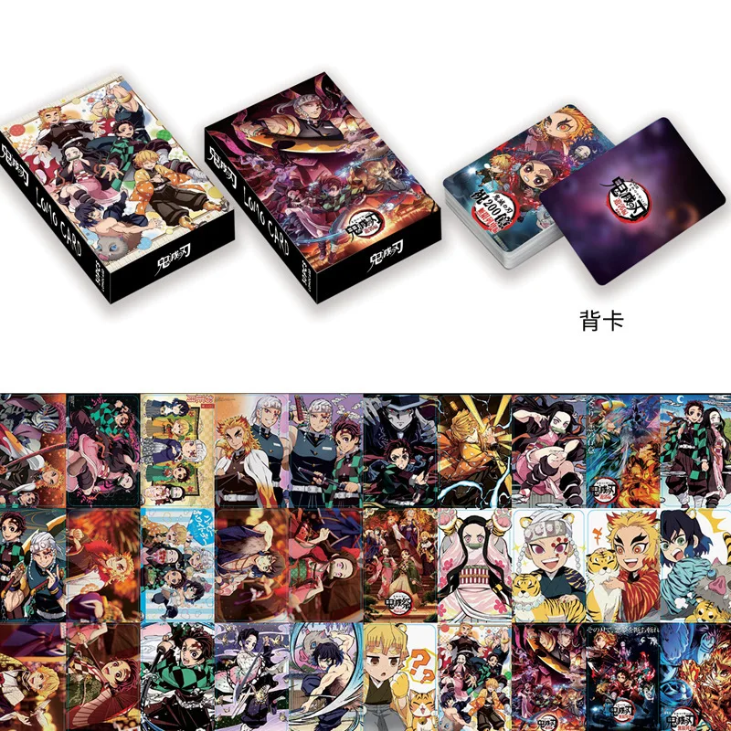 30PCS Anime Demon Slayer: Kimetsu No Yaiba Double-sided Photo Card Boxed HD Photo Cards Greeting Card Bookmark