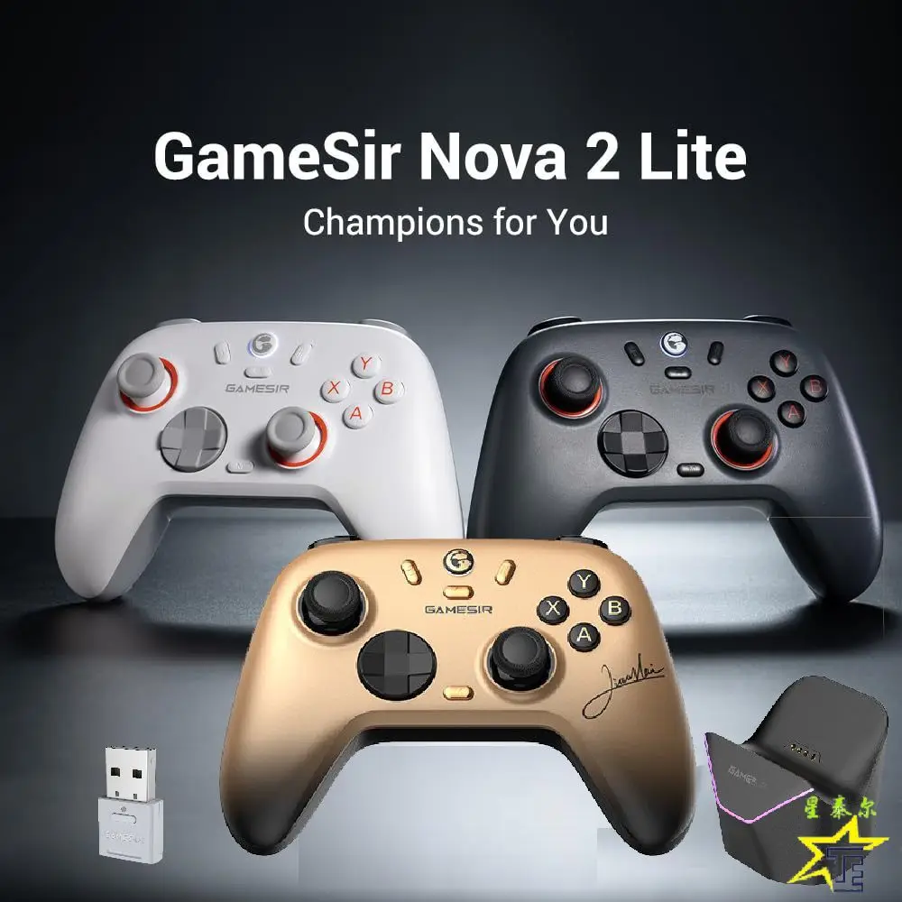 GameSir Nova 2 Lite Wireless Gamepad Hall Effect Joystick Mechanical Bumper Dual Vibration Controller for Switch PC Steam