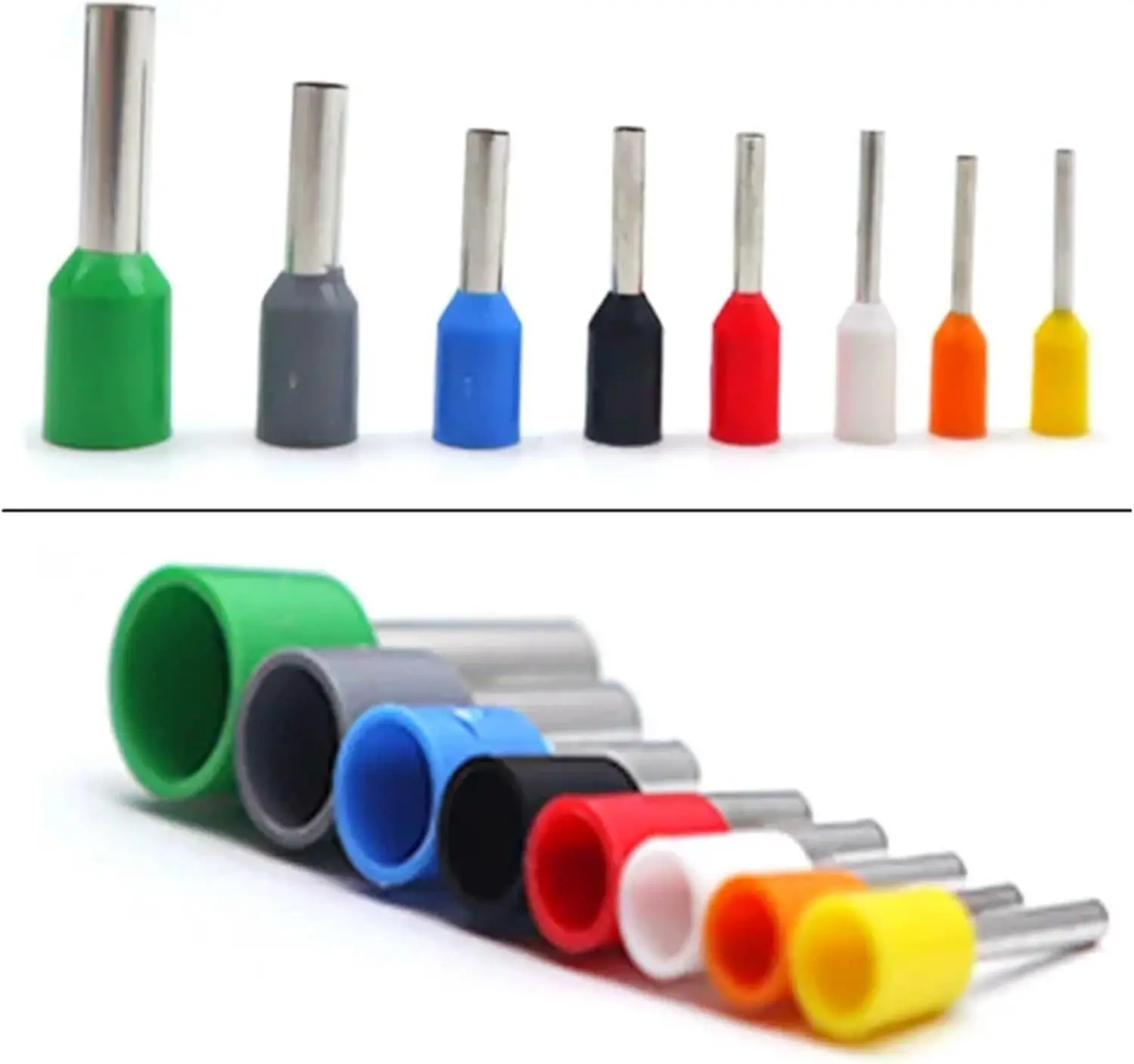 300-teiliges Sortiment Aderendhülsen-Draht-Kupfer-Crimpverbinder, Kabelklemmen-Set, Nylon-isolierte Kabel-Pin-Endklemme AWG 22-10 Kit