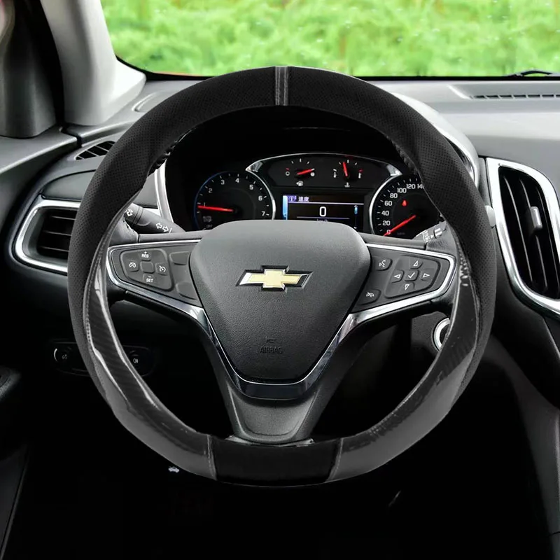 Funda de Cuero Antideslizante para Volante de Coche Chevrolet Captiva, Cruze, Tracker, Epica, Malibu, Kalos, Nubira, Matiz, Camaro, Onix, Volt