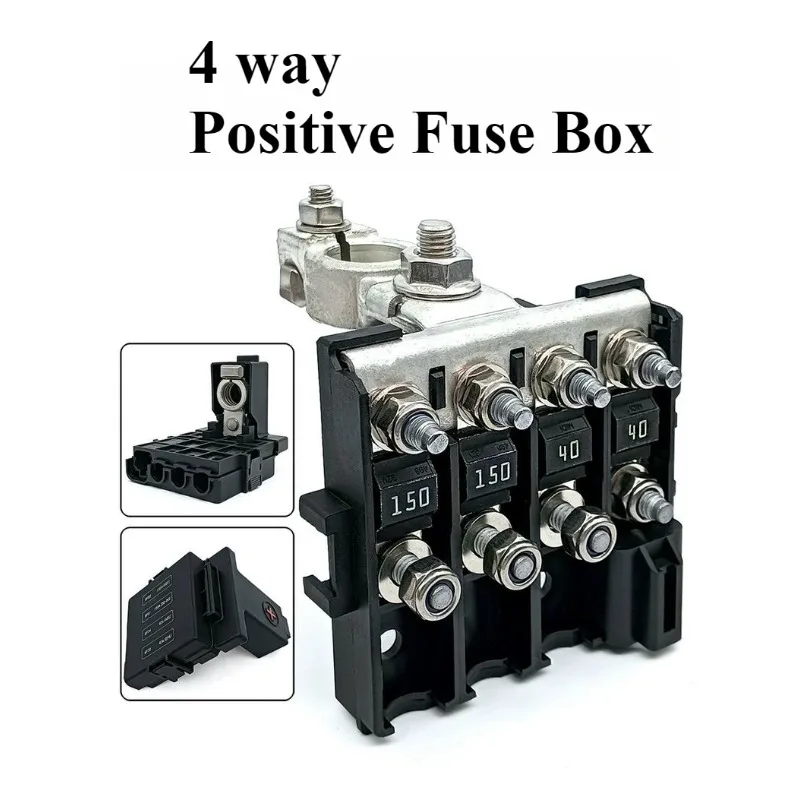 

ANS ANM 3 Way Car Truck RV Battery Positive Fuse Box 58V Modified 4way Fuse Holder Assembly Without Fuse