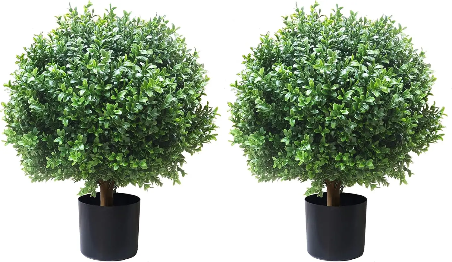 24''T 18''D Artificial Trees for Outdoors Set of 2 Potted Bushes Home Decor Artificial Topiariy Trees for Front Porch