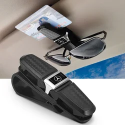 Car Sun Visor Glasses Box Universal Sunglasses Clip Card Ticket For Mercedes Benz B/C/E/S Class A Class C200L GLC GLK CLA GLA