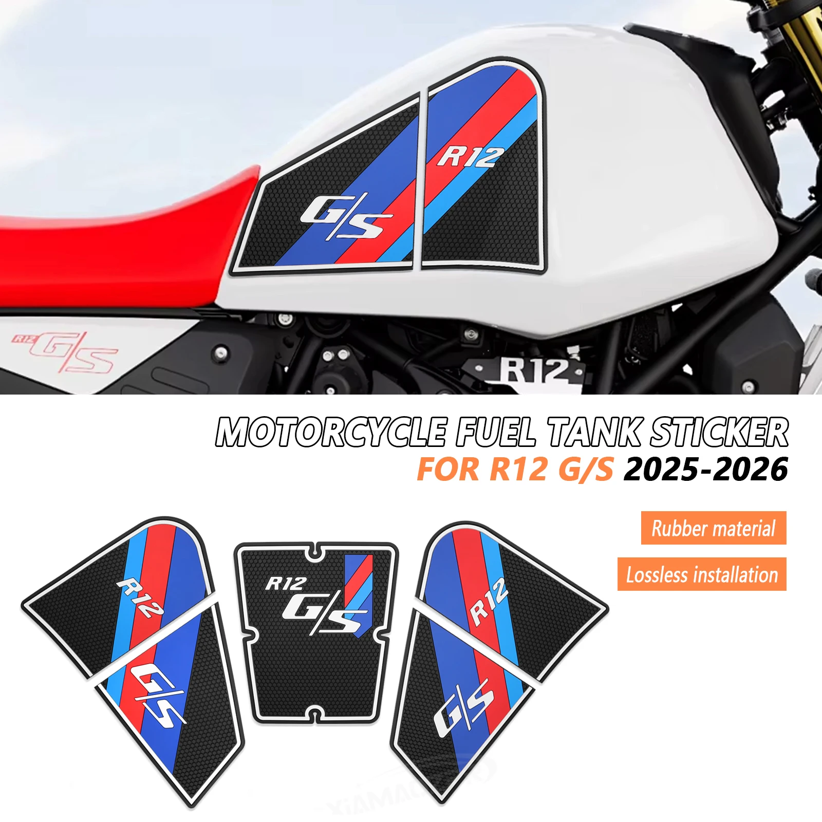 

Motorcycle side fuel tank pad For BMW R12 G/S R12GS R12 GS R12G/S 2025 2026 Tank Pads Protector Stickers Knee Grip Traction Pad