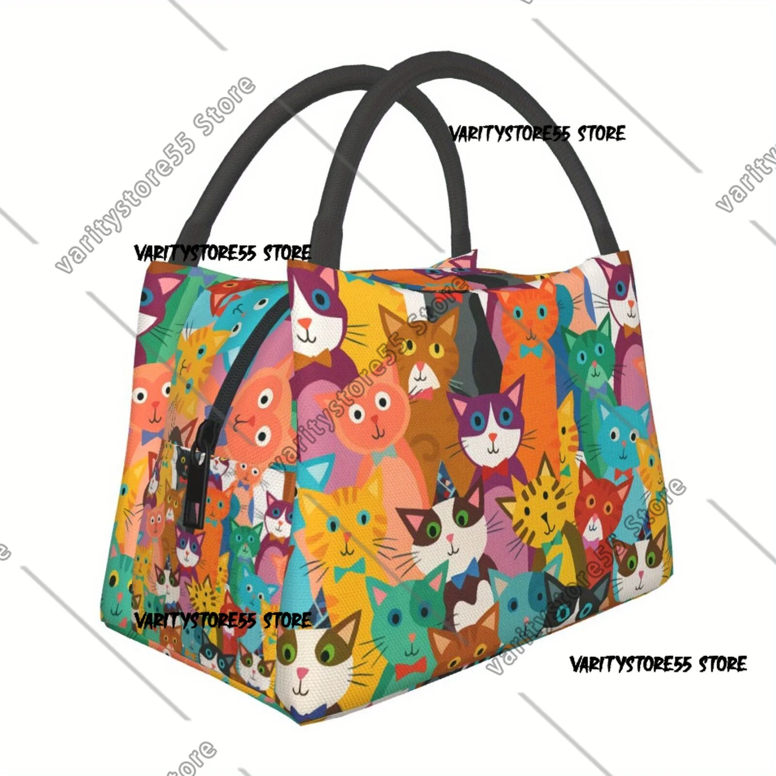 

Insulated Lunch Bag with Playful Cat Lunch Bags Portable Cooler Thermal Lunch Tote Work Picnic Suitable for Office Picnic Beach