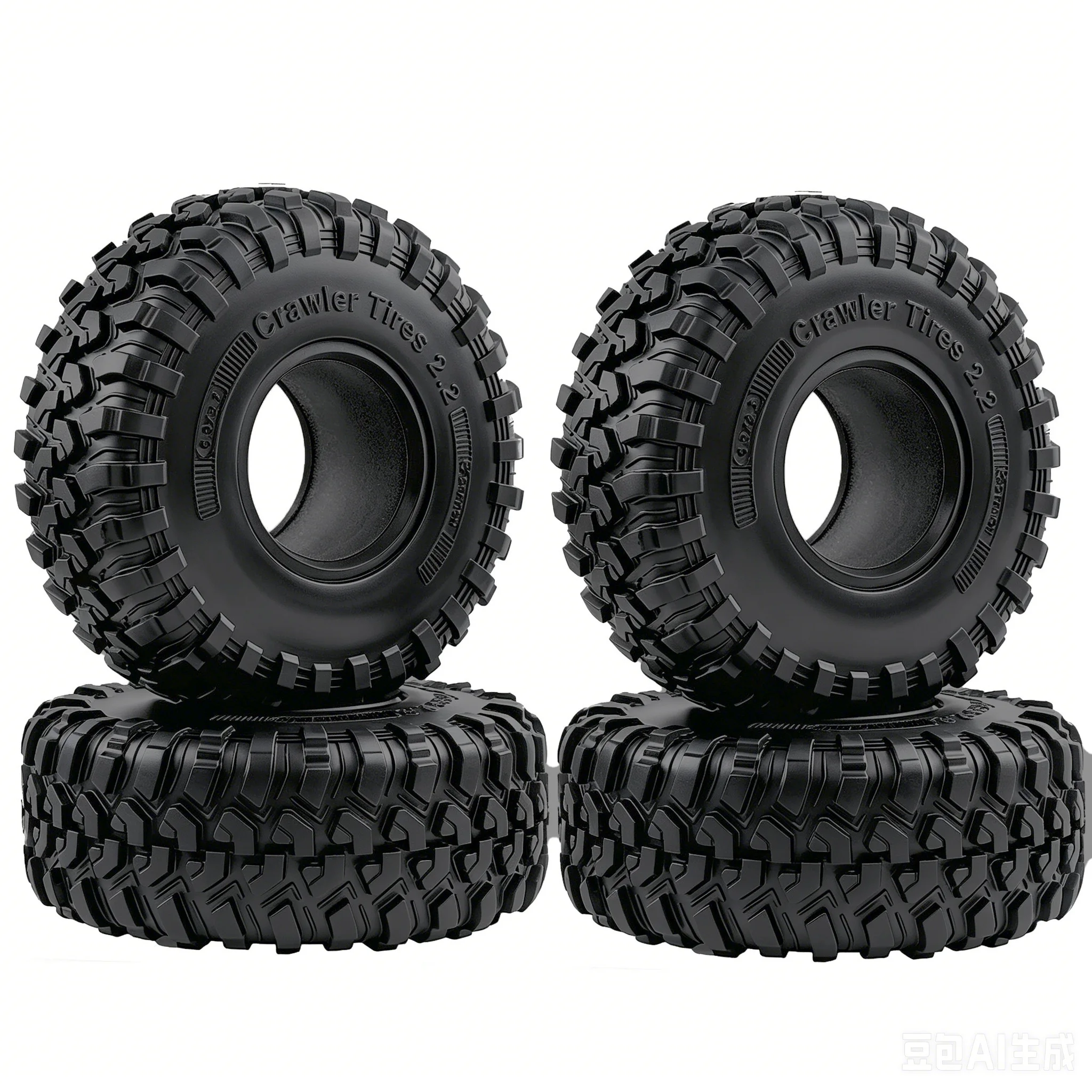 2.2 RC Crawler Tires with Foam Inserts 4PCS 130mm Soft Rubber Mud Terrain Tires for 1/10 RC Crawler Car TRX4 SCX10 Capra Gen8