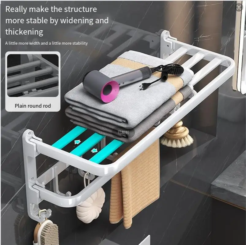 Stojak do przechowywania w łazience prysznicowy wieszak na ręczniki aluminiowy bez ponczu do łazienki ścienny wieszak na ręczniki do toalety