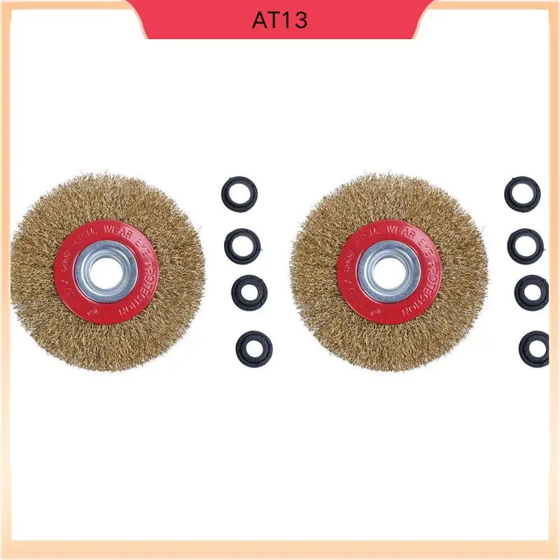 

AT13 2X колесо с проволочной щеткой для полировки настольной шлифовальной машины + переходные кольца переходников, 5 дюймов 125 мм