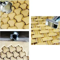 Leather Stamps Fish Scales Stamping Tools Stainless Steel Mesh Weave Pattern Punch Carving DIY LeatherCraft Working Supplie Tool