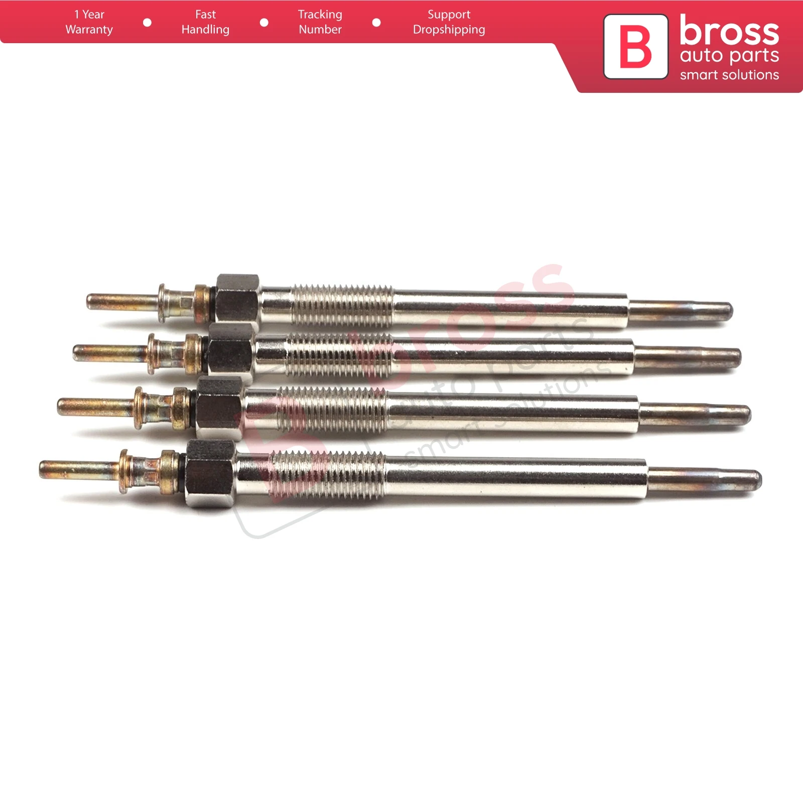 Bross Auto Parts BGP16-1 4 Pcs Heater Glow Plugs GX145, 0 100 226 497, 1214035 for Opel Honda Fast Shipment Ship From Turkey