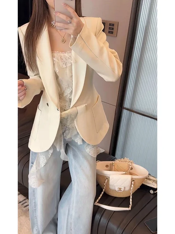 

Элегантный женский пиджак с завязками на талии, повседневный модный весенний новый стиль, высококачественный, для отдыха и досуга, ветрозащитный.